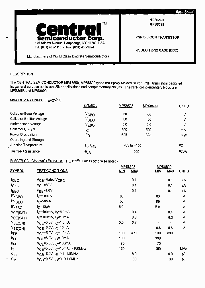 MPS8599_9000284.PDF Datasheet