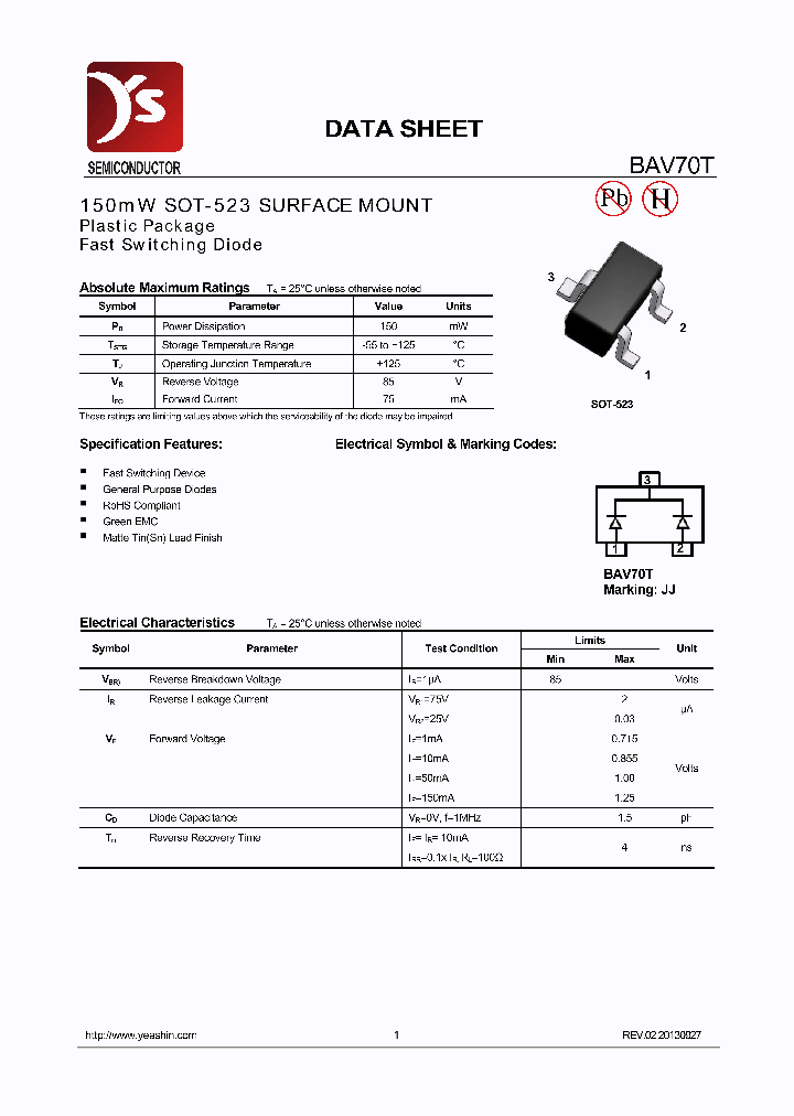 BAV70T_9007947.PDF Datasheet