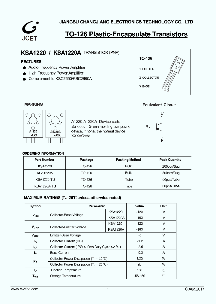 KSA1220_9009264.PDF Datasheet