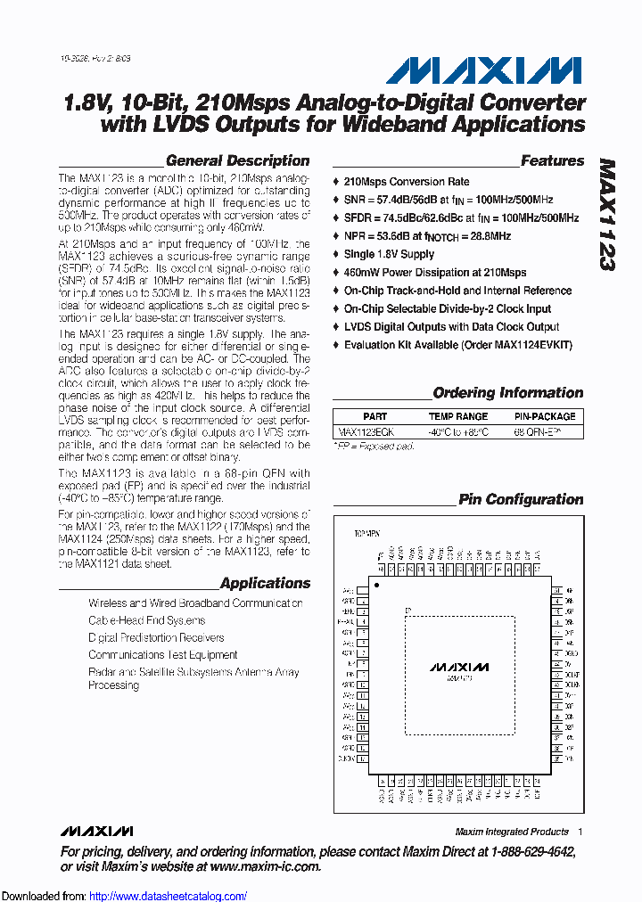 MAX1123EGK-D_9009478.PDF Datasheet