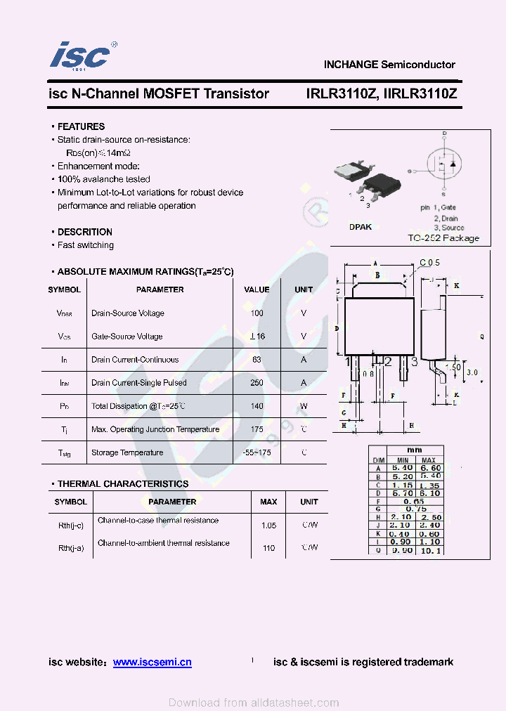 IIRLR3110Z_9011347.PDF Datasheet