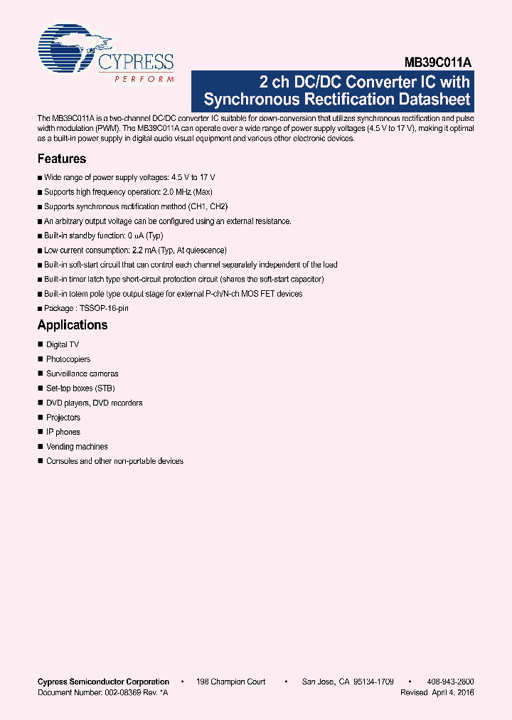 MB39C011APFT_9012433.PDF Datasheet