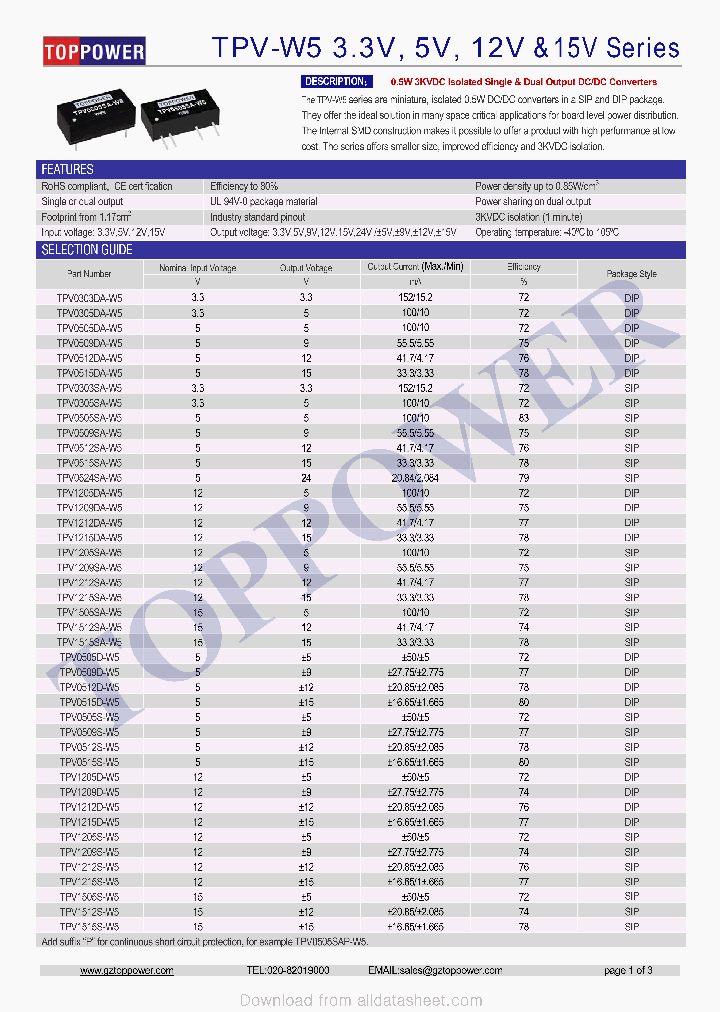 TPV-W5_9013501.PDF Datasheet