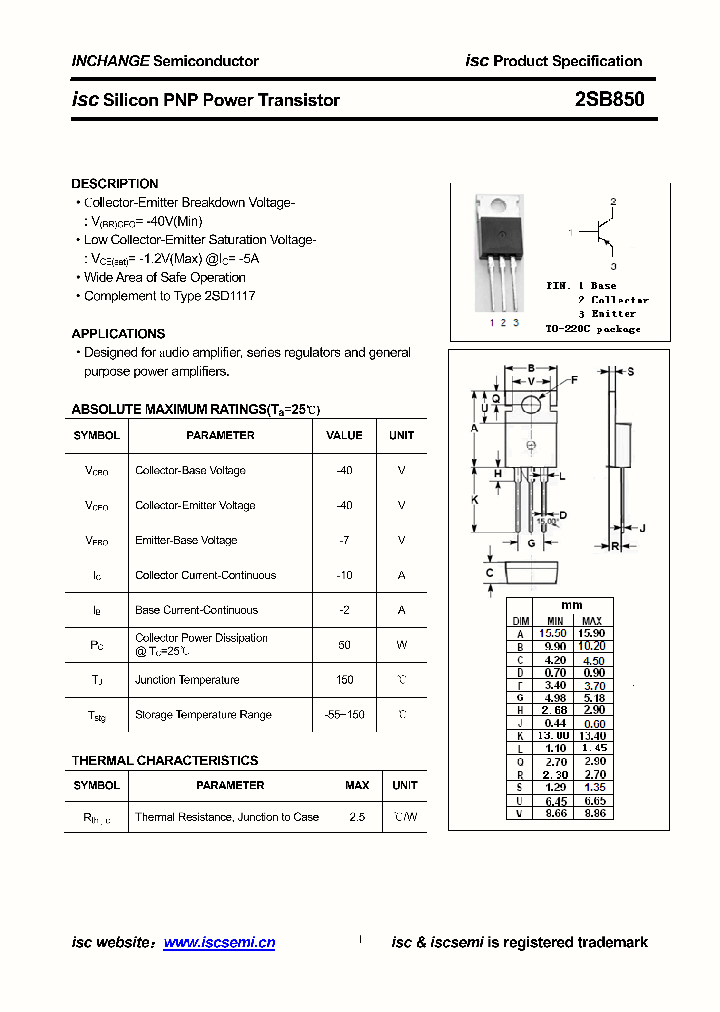 2SB850_9013864.PDF Datasheet