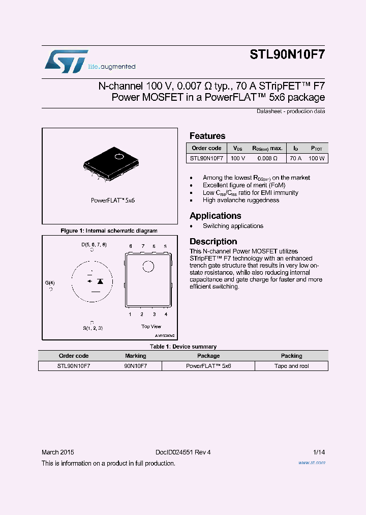 STL90N10F7_9017722.PDF Datasheet