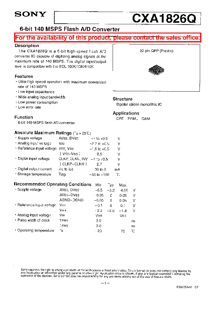 CXA1826Q_9018081.PDF Datasheet