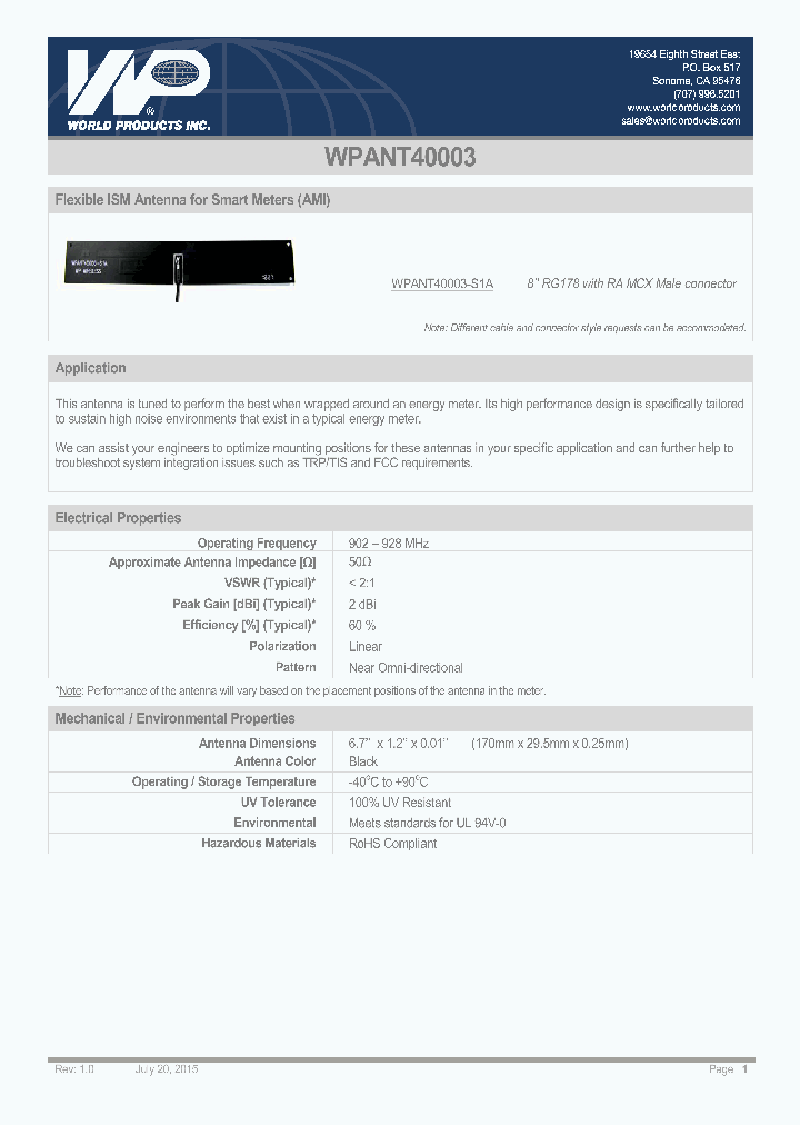 WPANT40003_9018954.PDF Datasheet