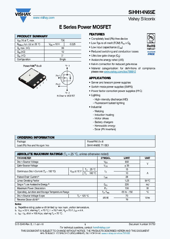 SIHH14N65E_9020104.PDF Datasheet