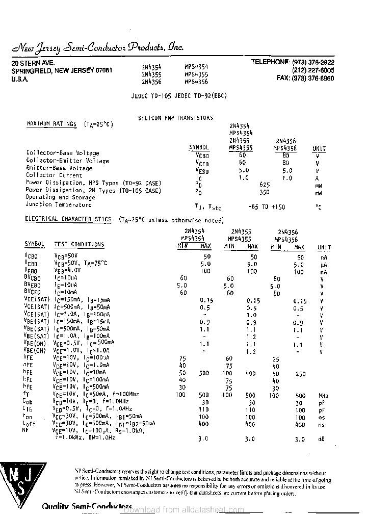 MPS4354_9024360.PDF Datasheet