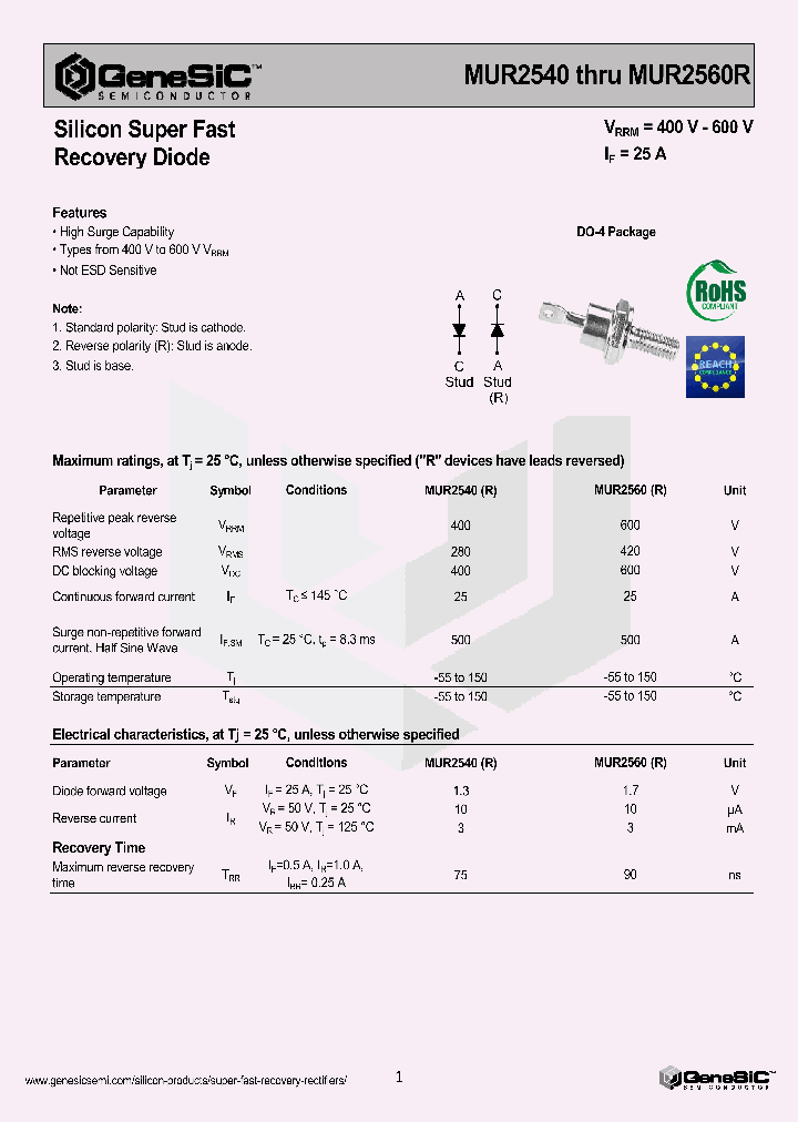 MUR2560_9038901.PDF Datasheet