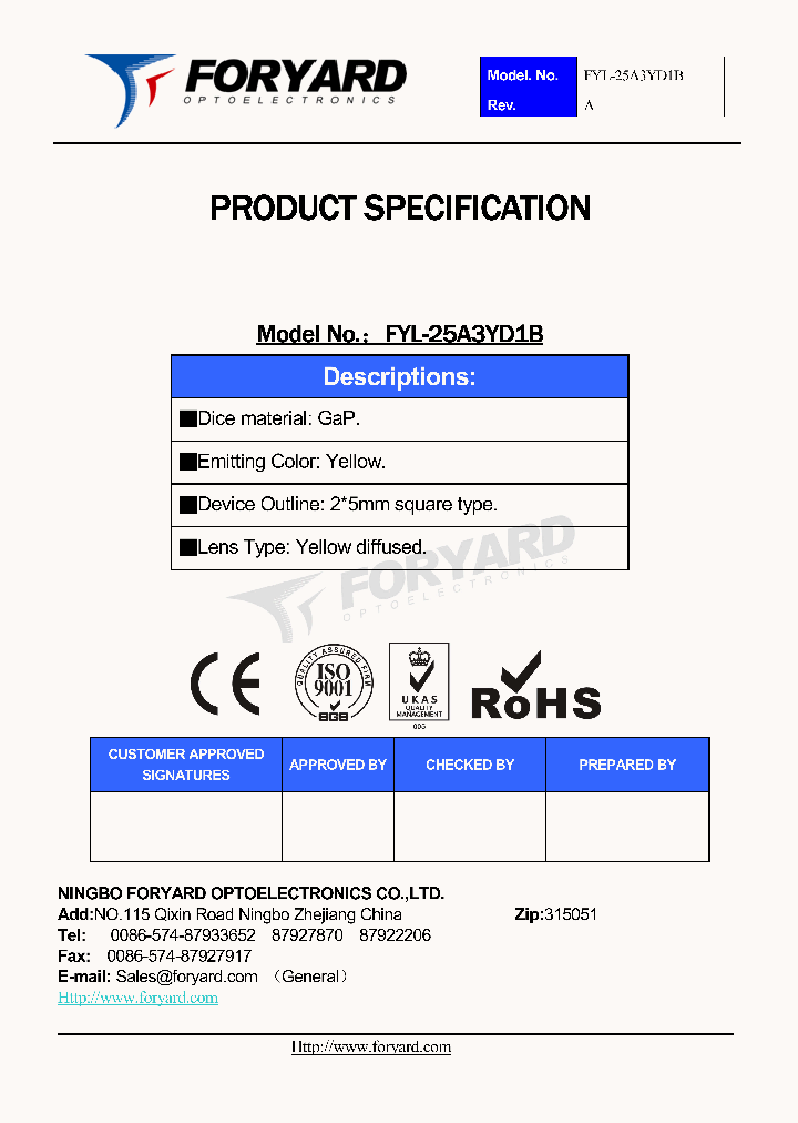 FYL-25A3YD1B_9040776.PDF Datasheet