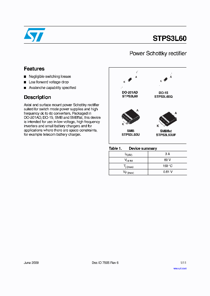 STPS3L60UF_9041718.PDF Datasheet