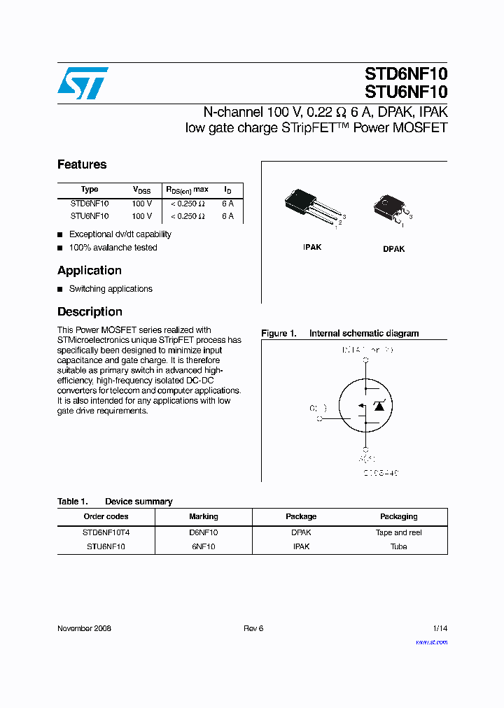 STU6NF10_9043507.PDF Datasheet