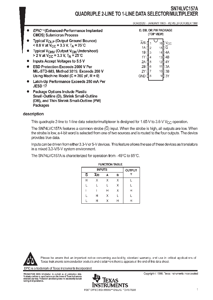 SN74LVC157A_9045161.PDF Datasheet
