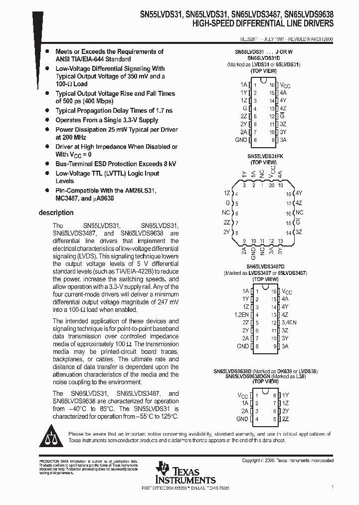 SN65LVDS31_9045378.PDF Datasheet
