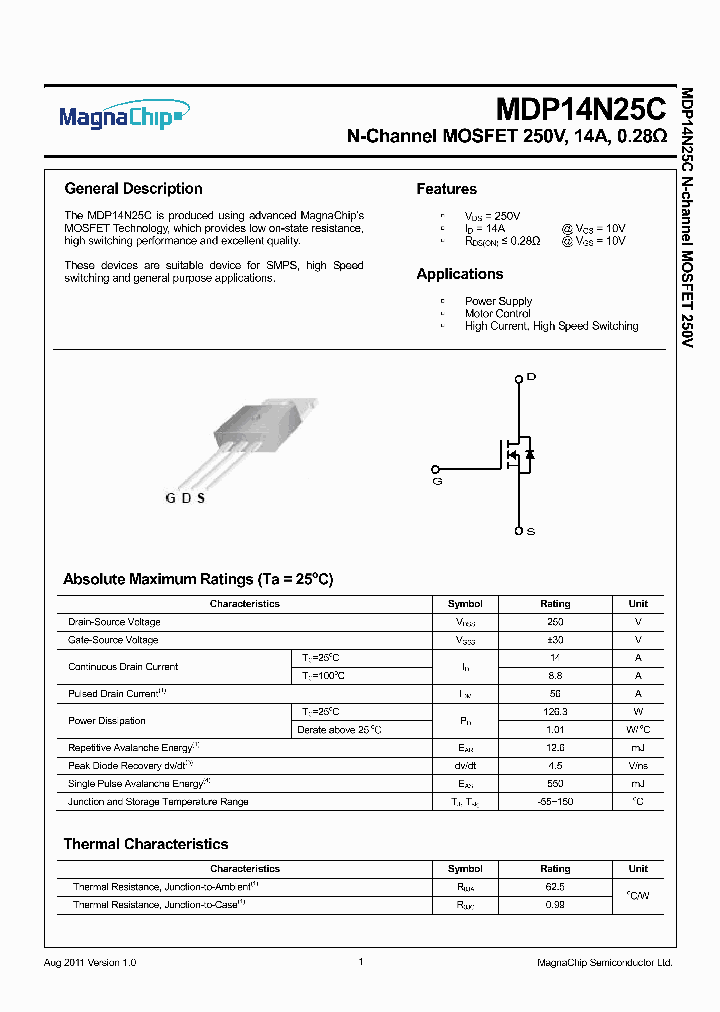 MDP14N25CTH_9047529.PDF Datasheet