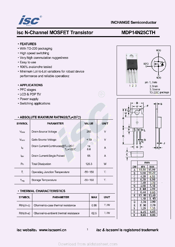 MDP14N25CTH_9047530.PDF Datasheet