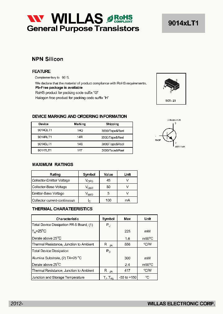 9014XLT1_9050617.PDF Datasheet