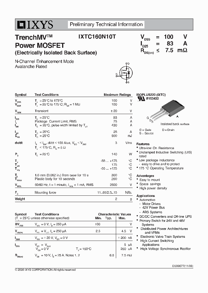 IXTC160N10T_9055073.PDF Datasheet