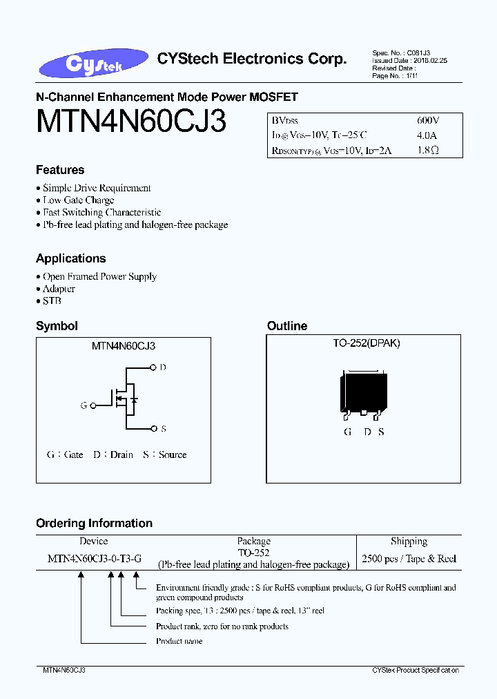 MTN4N60CJ3_9058525.PDF Datasheet