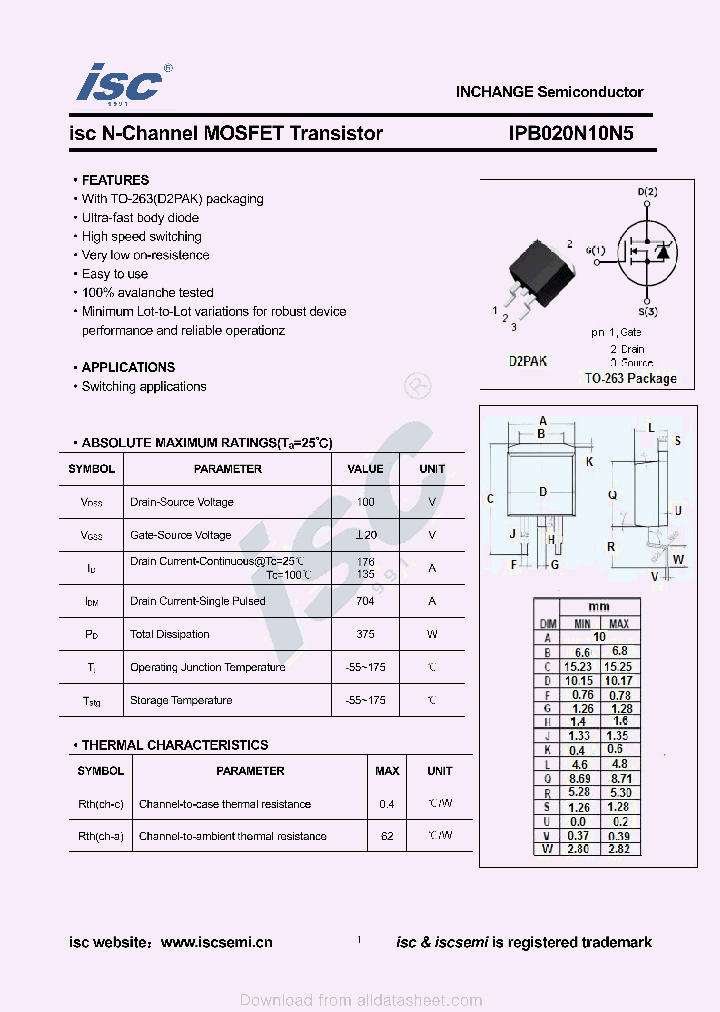 IPB020N10N5_9059297.PDF Datasheet