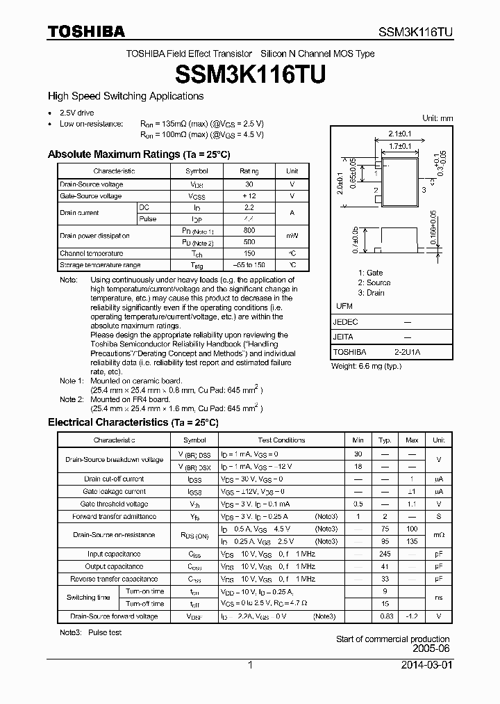 SSM3K116TU_9059953.PDF Datasheet