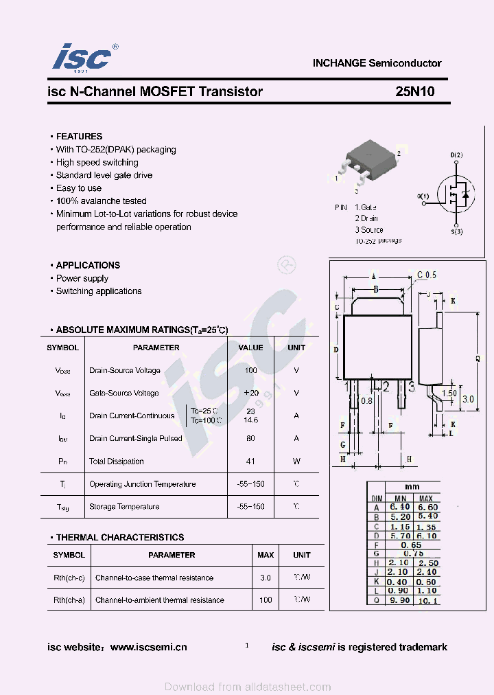 25N10_9060054.PDF Datasheet