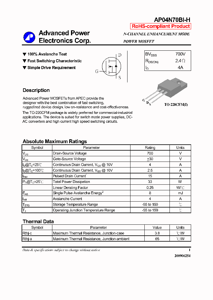 AP04N70BI-H_9069840.PDF Datasheet