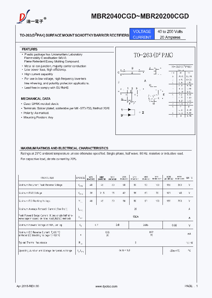 MBR2045CGD_9070753.PDF Datasheet