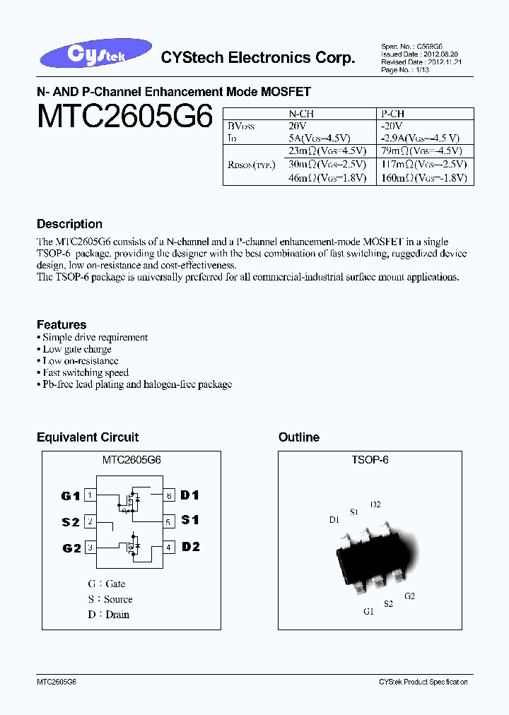 MTC2605G6_9073962.PDF Datasheet