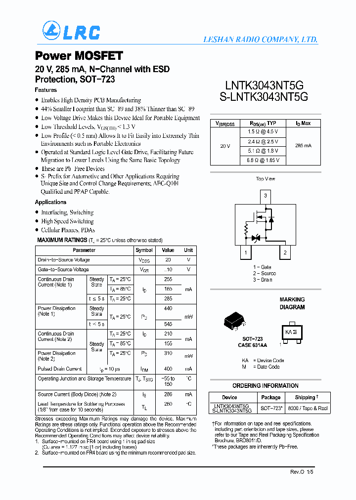 LNTK3043NT5G_9074509.PDF Datasheet
