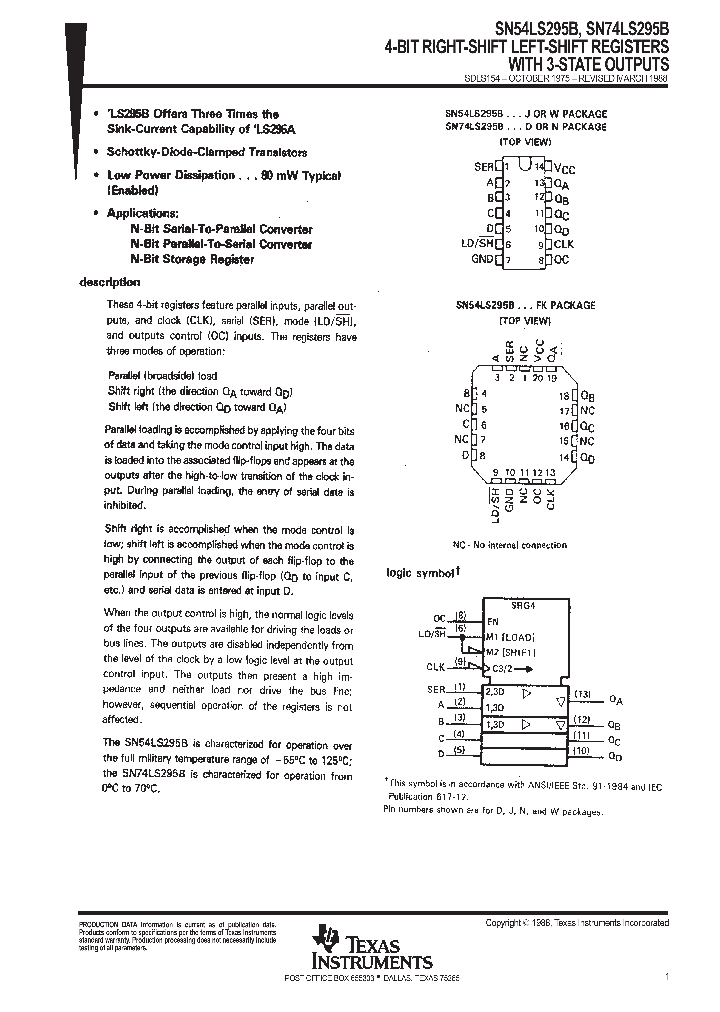 SN74LS295BN_9076070.PDF Datasheet