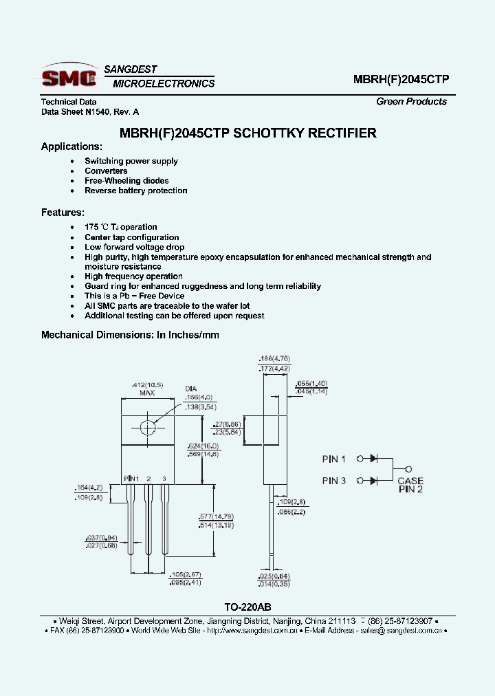 MBRH2045CTP_9078912.PDF Datasheet