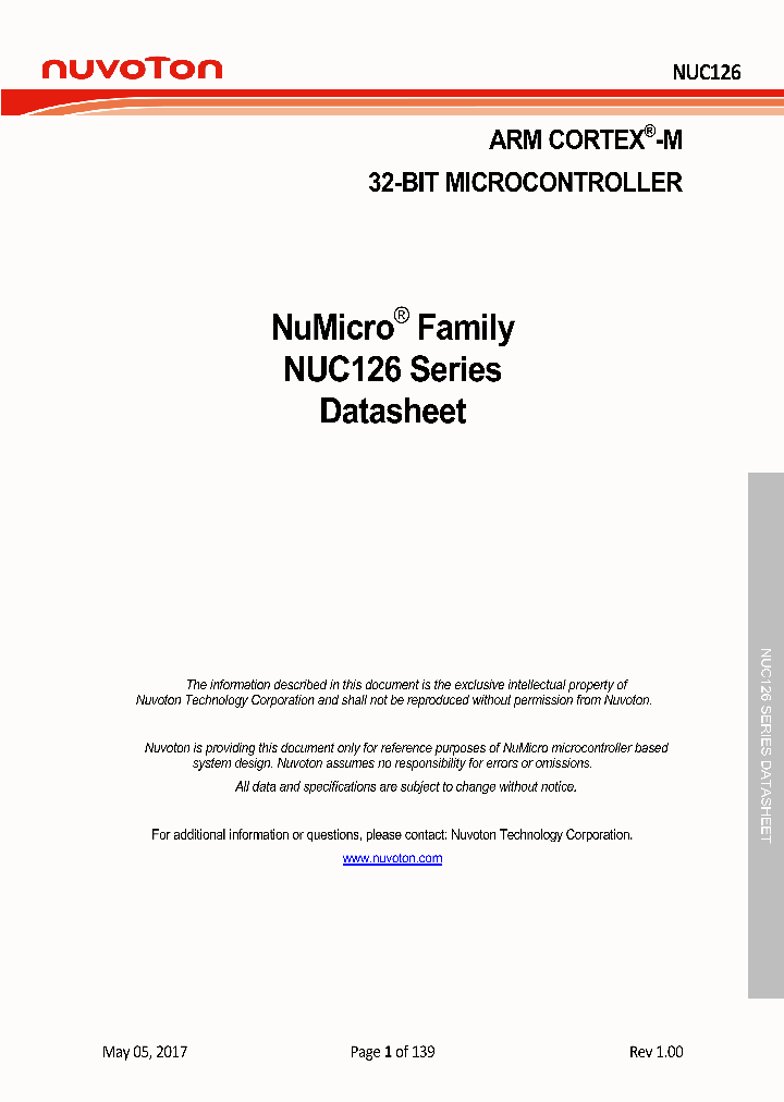 NUC126LE4AE_9081045.PDF Datasheet