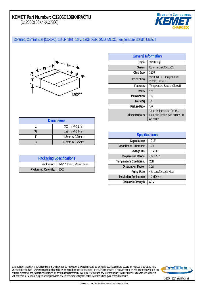 C1206C106K4PACTU_9084426.PDF Datasheet