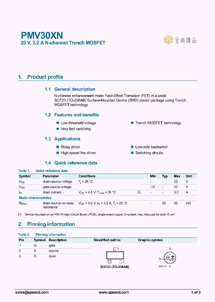 PMV30XN_9086968.PDF Datasheet