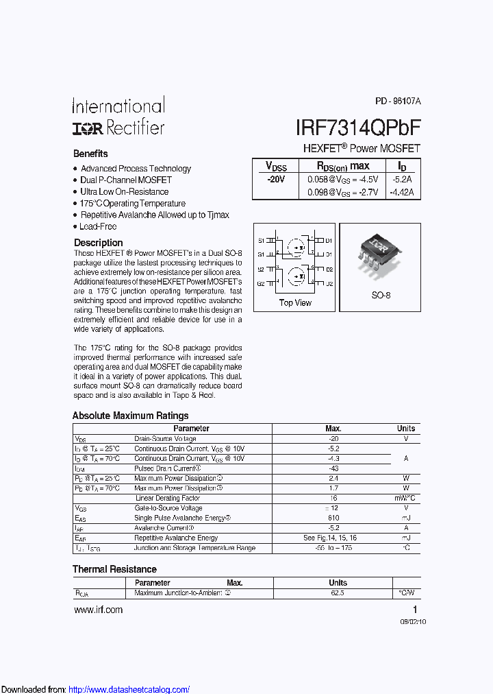 IRF7314QPBF_9088298.PDF Datasheet