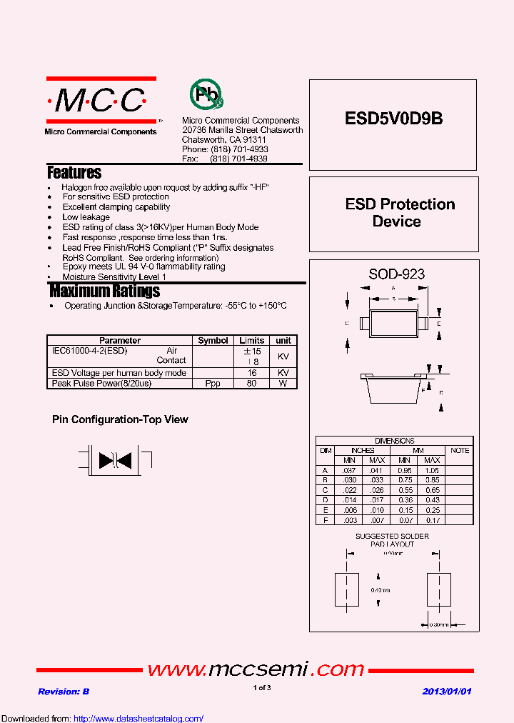 ESD5V0D9B_9089129.PDF Datasheet