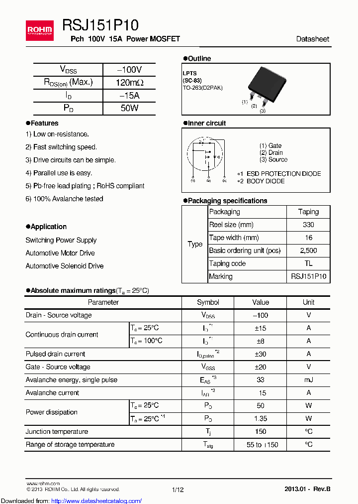 RSJ151P10TL_9089215.PDF Datasheet