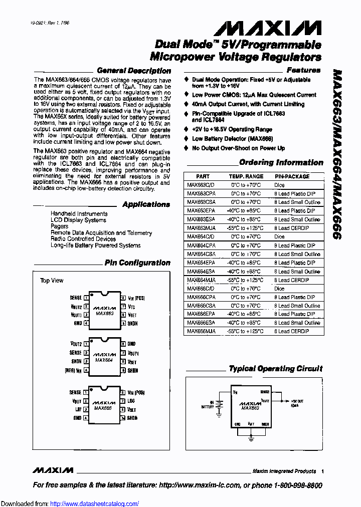 MAX664EJA_9090642.PDF Datasheet