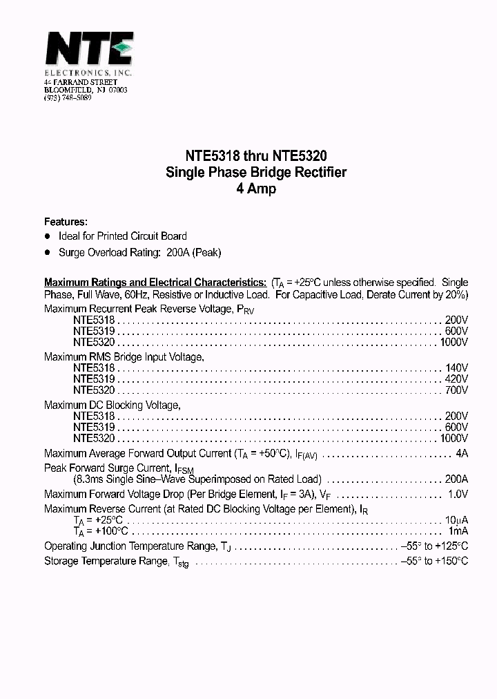 NTE5319_9094819.PDF Datasheet