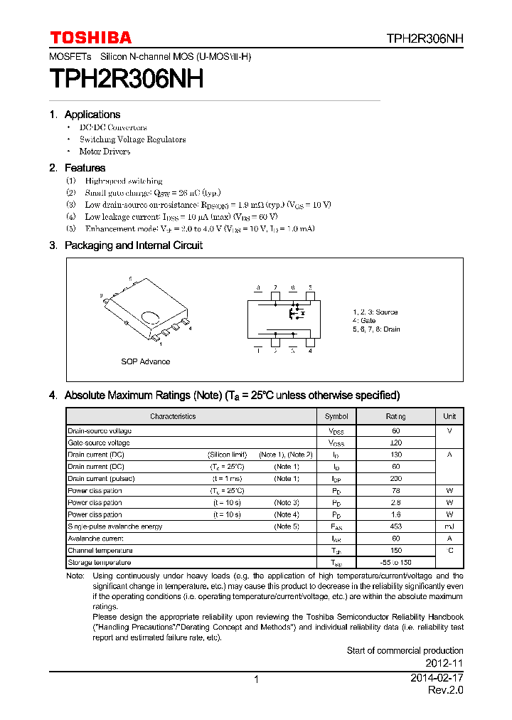 TPH2R306NH_9096065.PDF Datasheet
