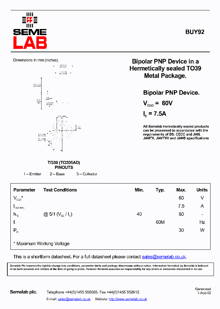 BUY92_9097125.PDF Datasheet