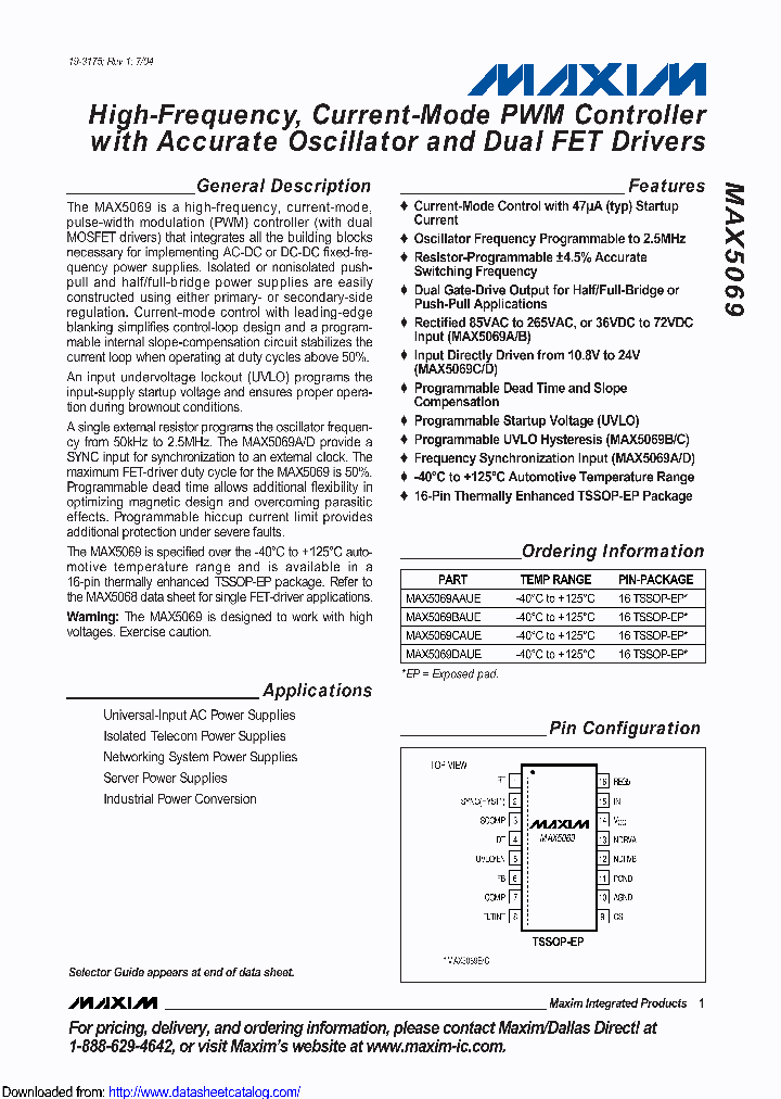 MAX5069DAUE_9098128.PDF Datasheet