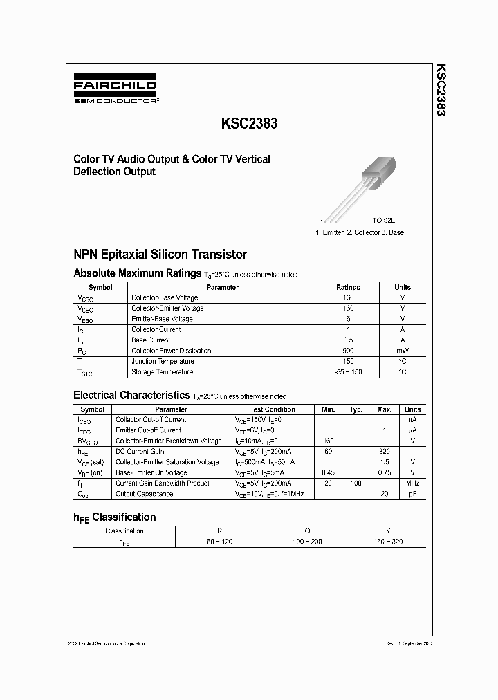 KSC2383OTANL_9098460.PDF Datasheet