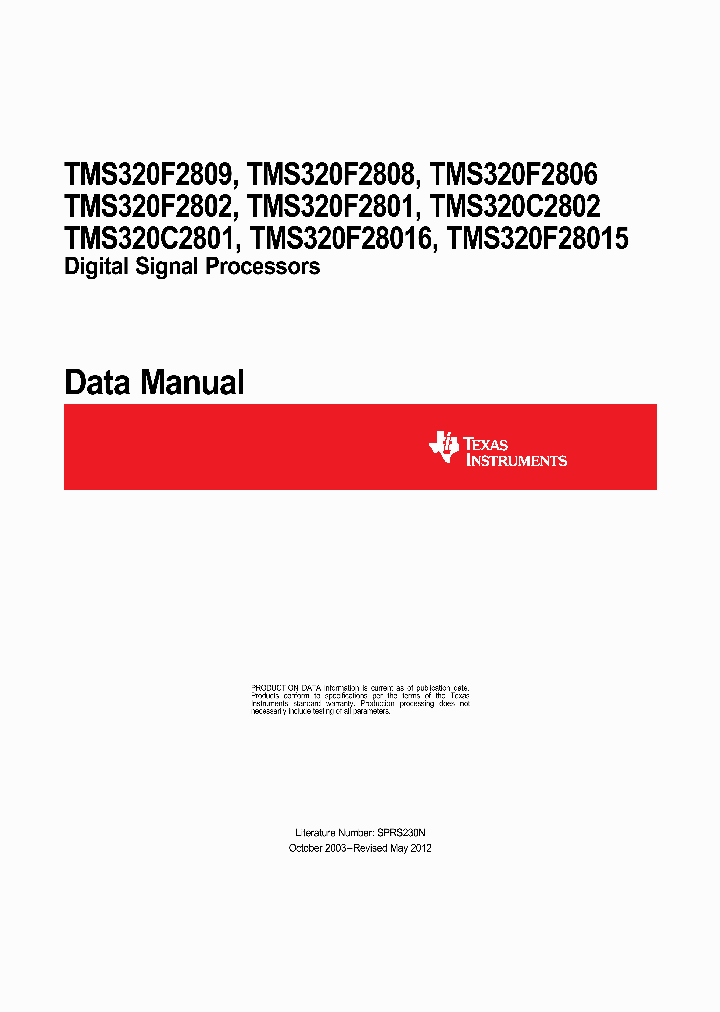 TMS320F2808PZAR_9100120.PDF Datasheet