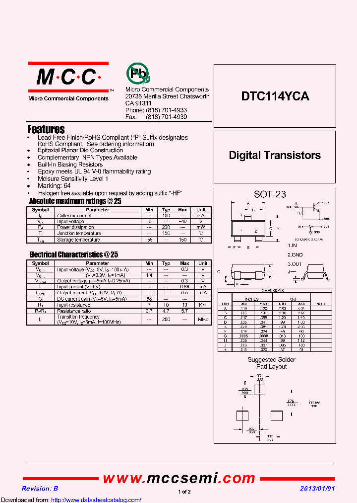 DTC114YCA_9105999.PDF Datasheet