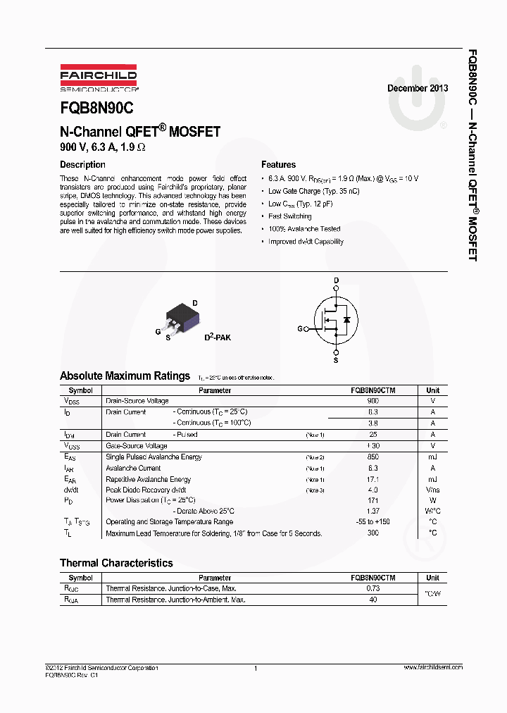 FQB8N90CTM_9107853.PDF Datasheet