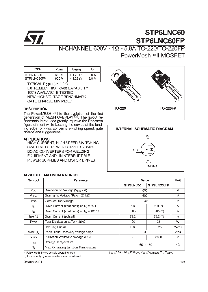 STP6LNC60_9109464.PDF Datasheet