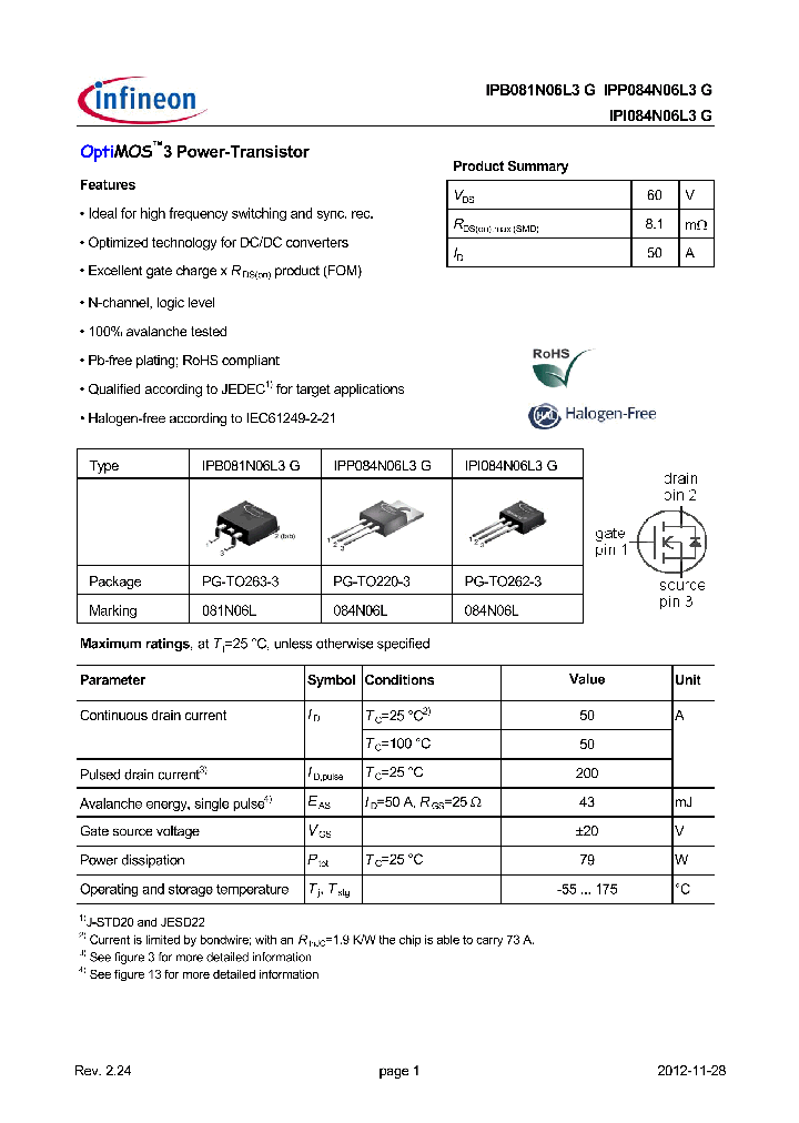 IPB081N06L3G_9111562.PDF Datasheet